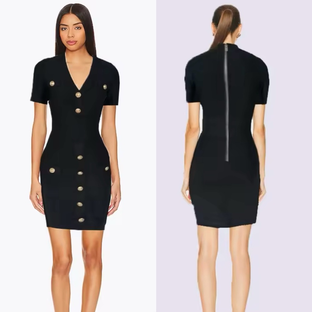 Sexy/Elegant black dress with good Button-Detail Dress